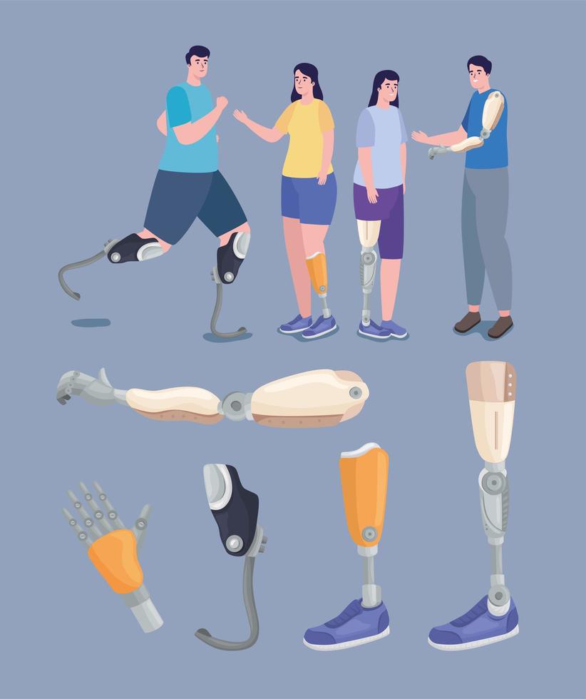 persons using prosthetics vector