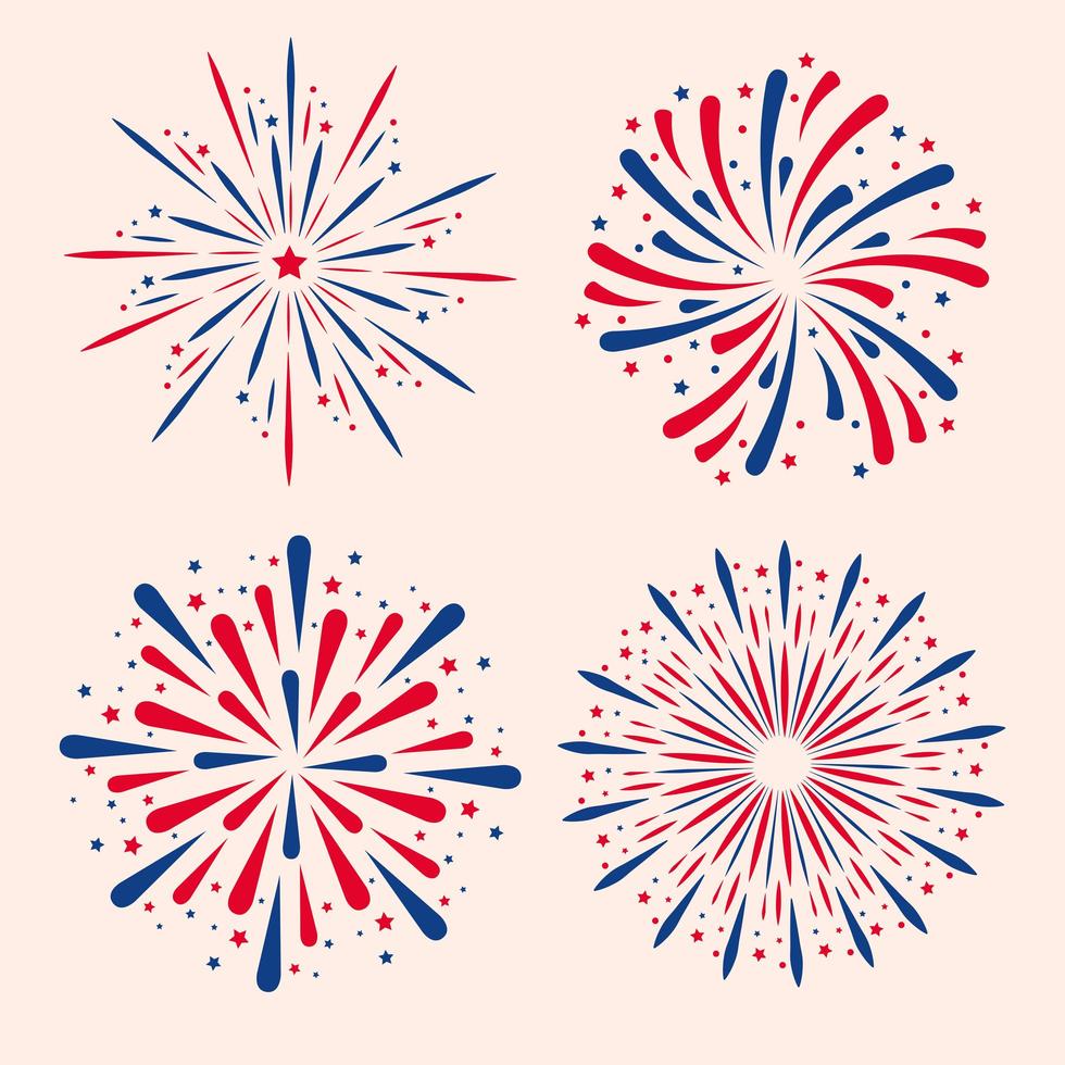 firework icon set vector