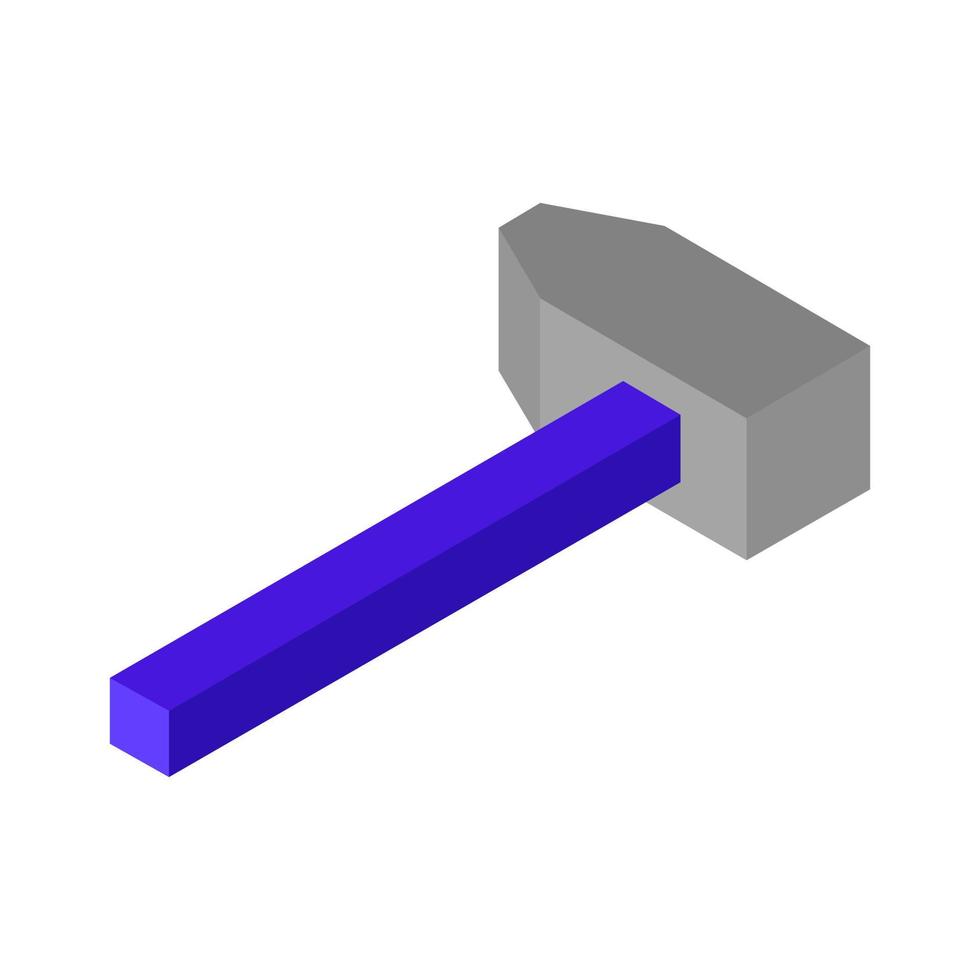 Isometric hammer on a white background vector