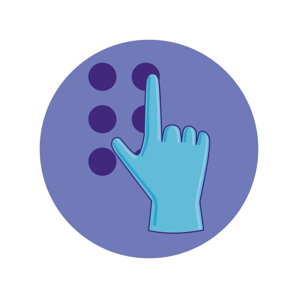 hand touching braille vector