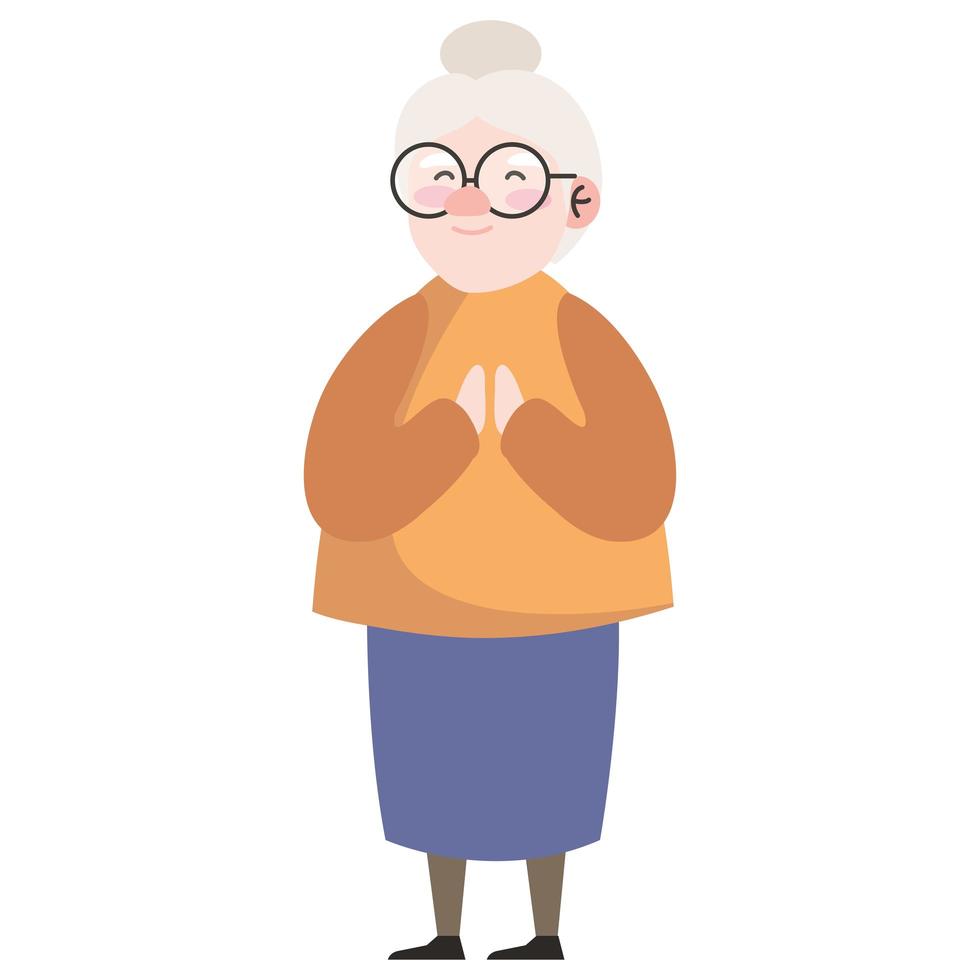 diseño de dibujos animados de la abuela vector