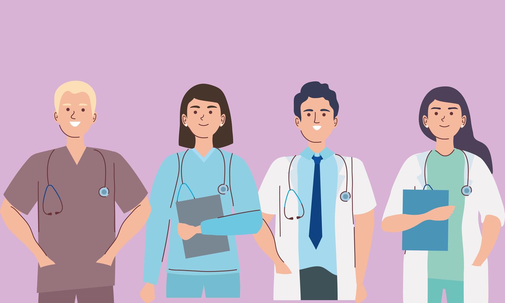 group of doctors vector