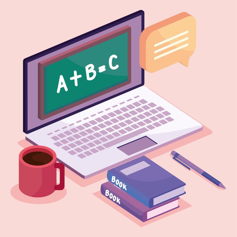 laptop for education online vector