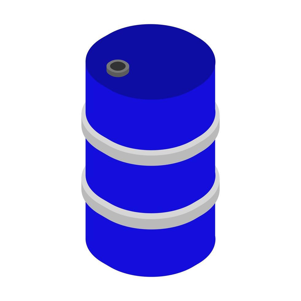 Oil barrel in hand isometric vector