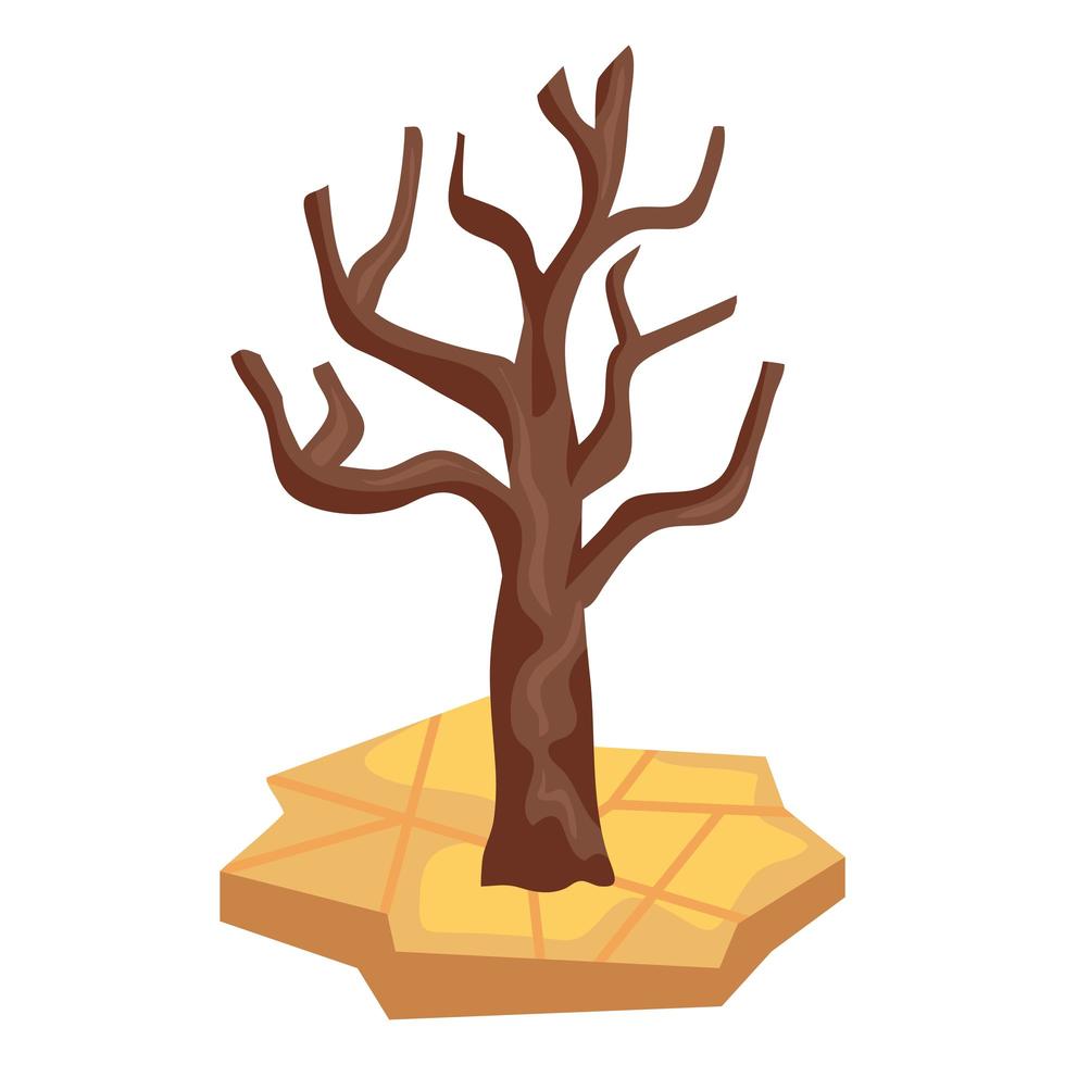 dry tree in desertification vector