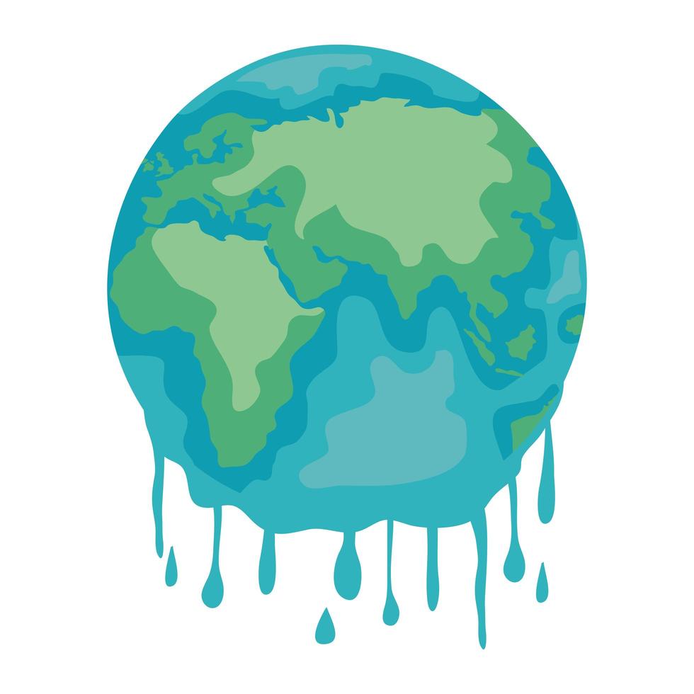 melting planet icon vector