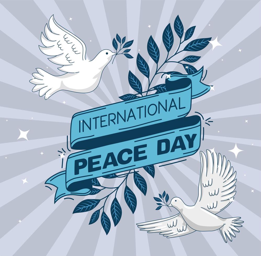 poster of international peace day vector