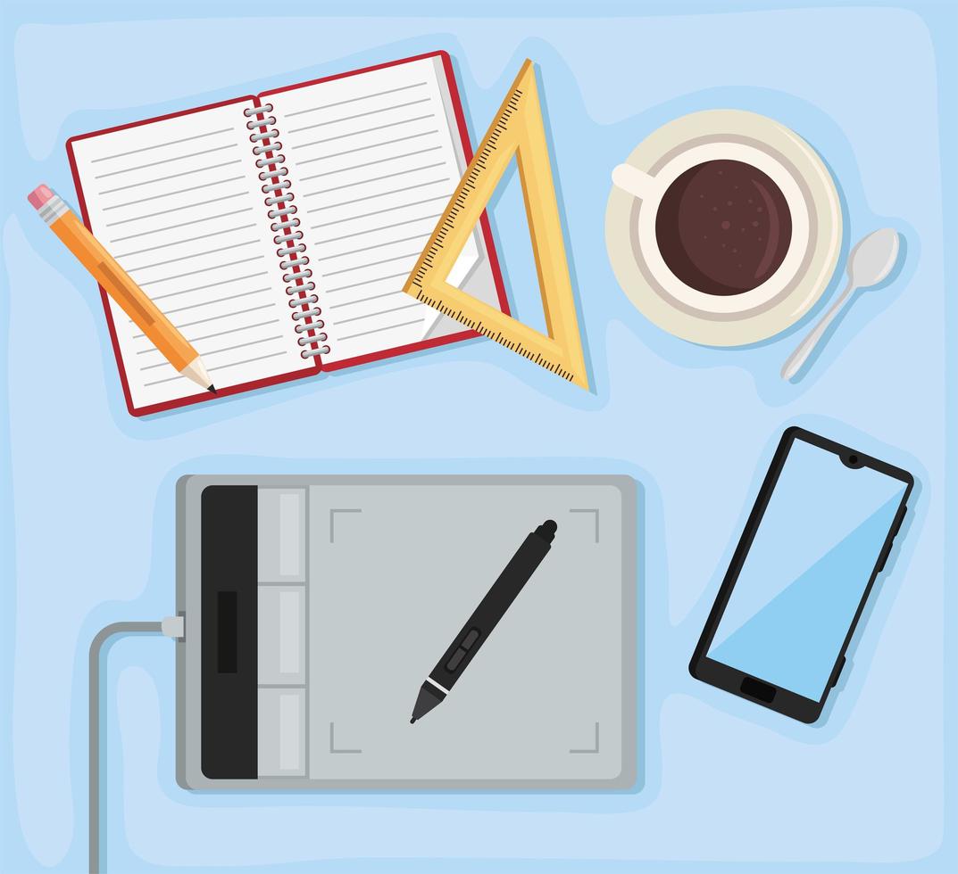 four art projects icons vector