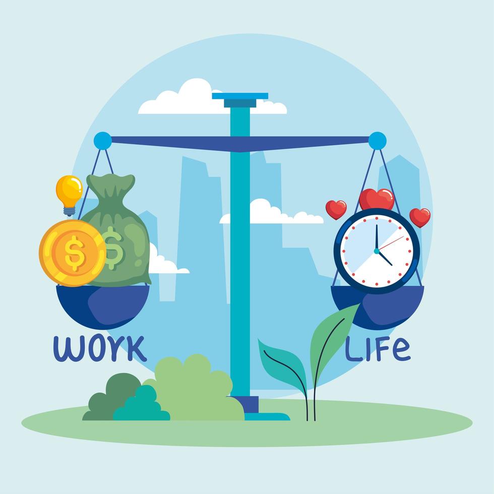 work and life balance vector