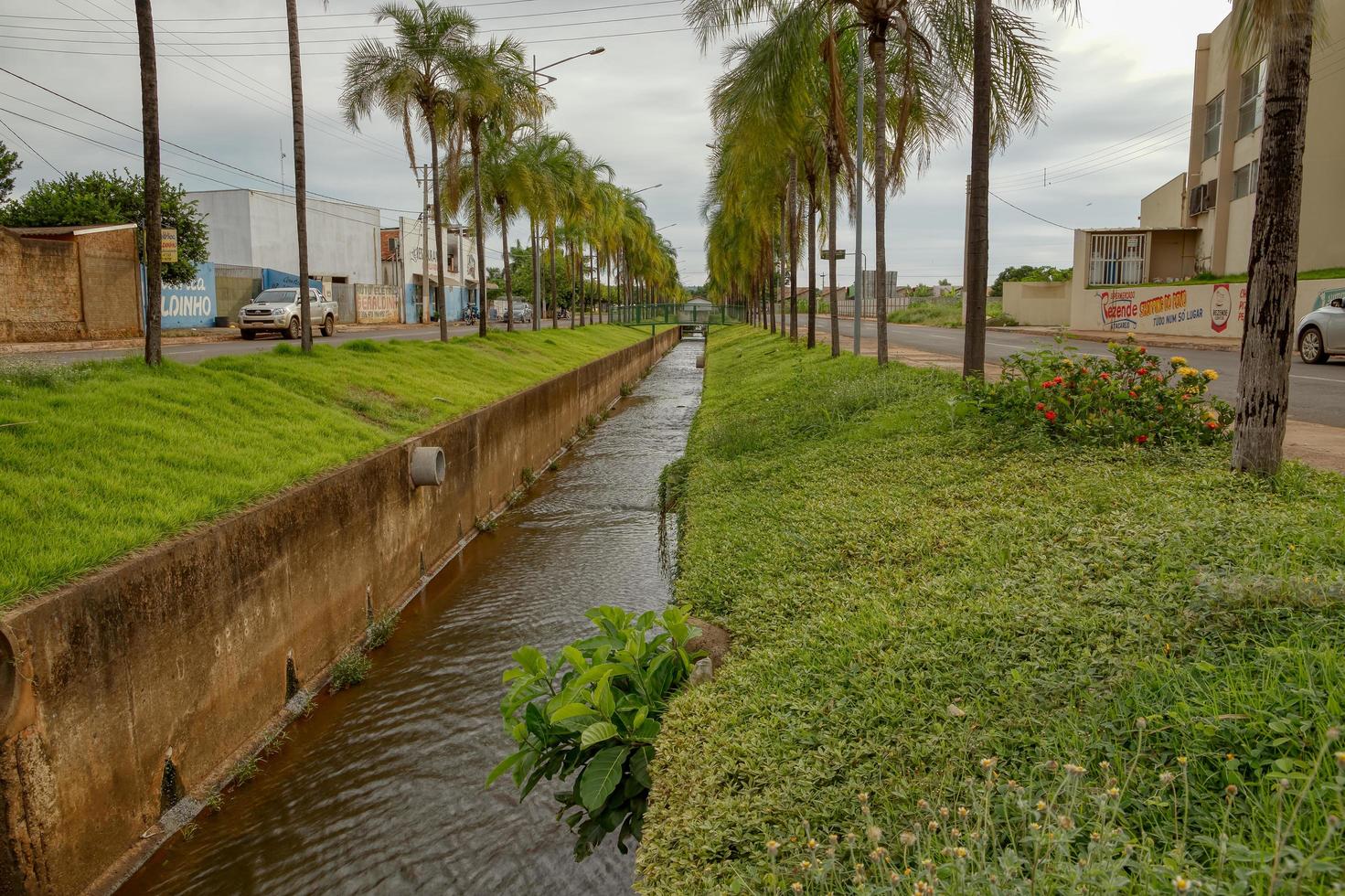 cassilandia, mato grosso do sul, brasil, 2021-arroyo palmito en la ciudad de cassilandia foto