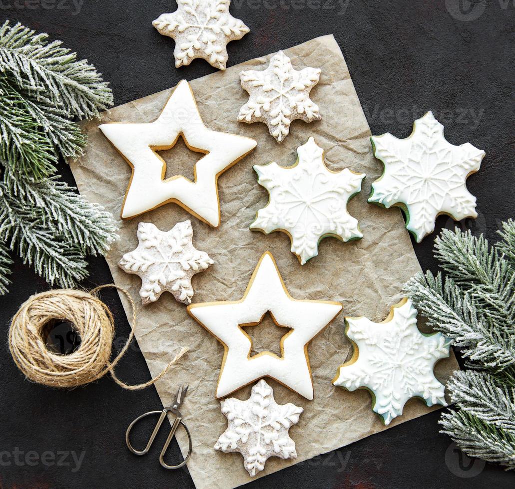 galletas de pan de jengibre de navidad foto