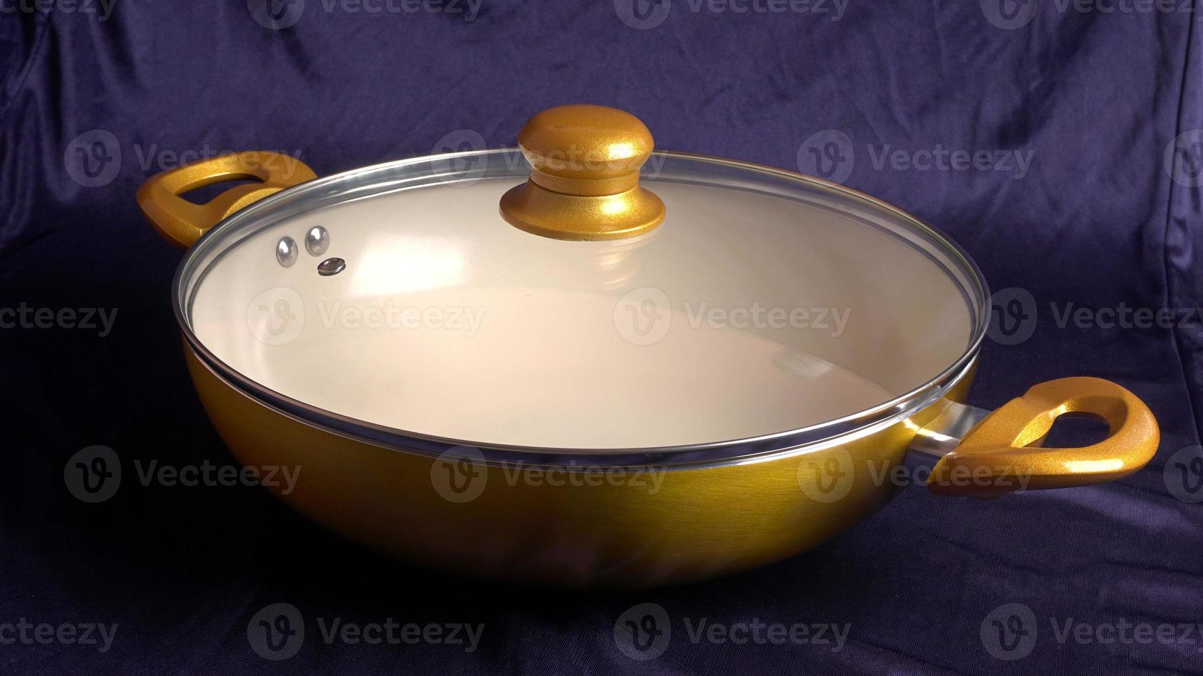 Pots and pans. Set of cooking kitchen utensils and cookware. photo