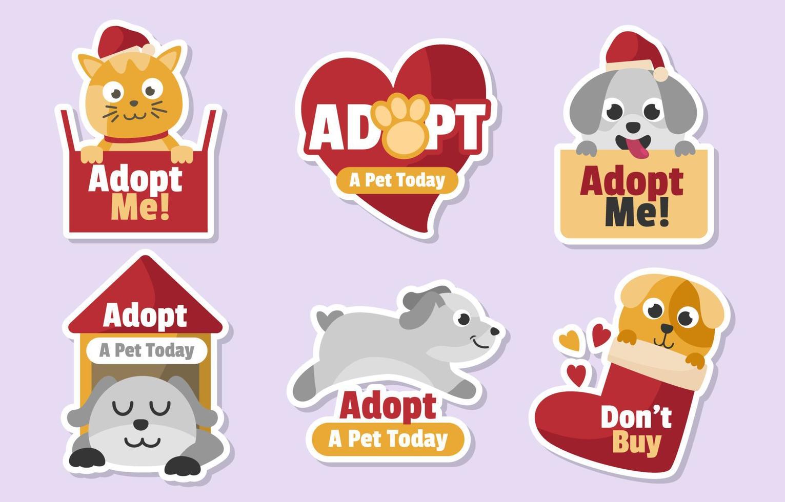 Santa Paws Sticker Collection vector