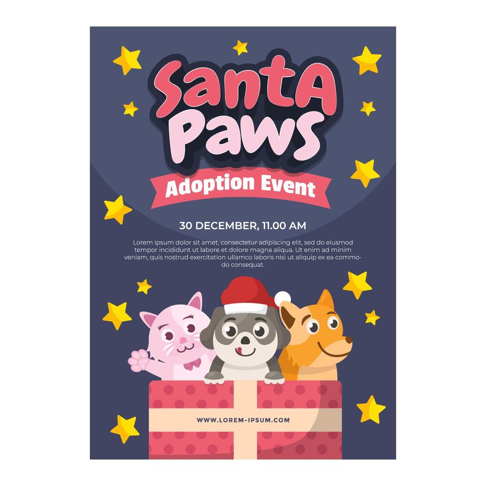 Santa Paws Poster Template vector