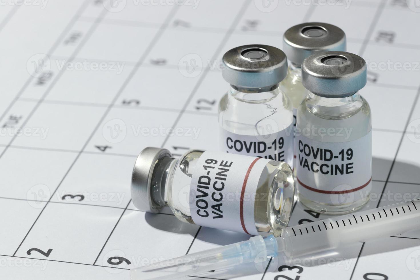 calendario mínimo de composición de botellas de vacuna foto