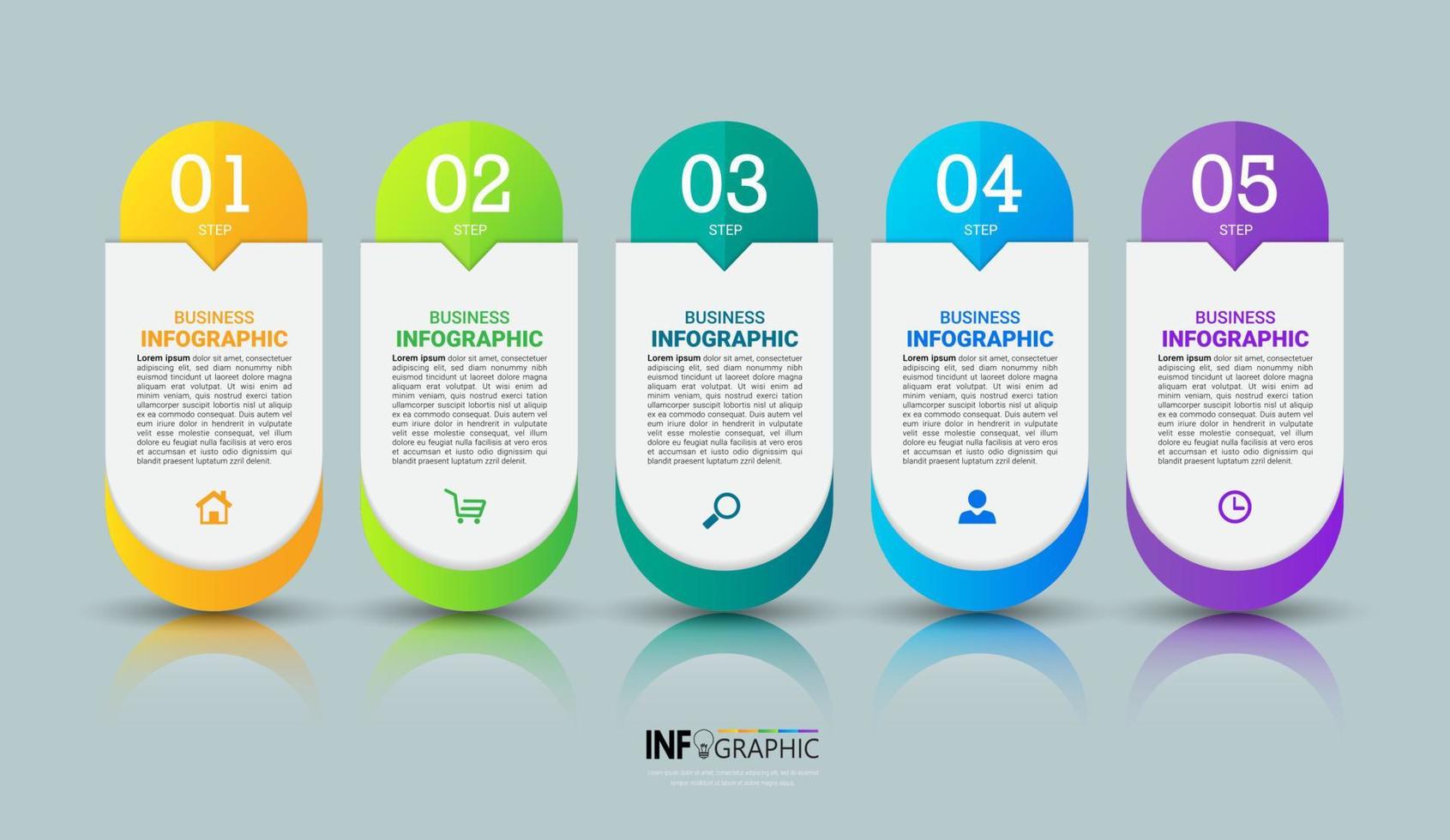 Process infographic template vector