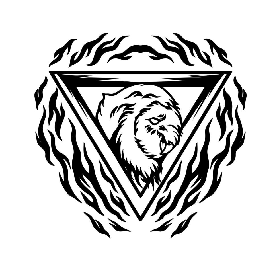 Owl Head Mascot Silhouette vector