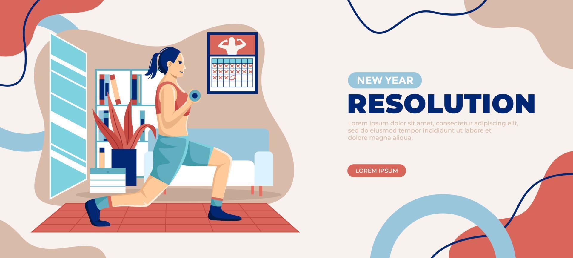 New Year Resolution Healthy Lifestyle vector