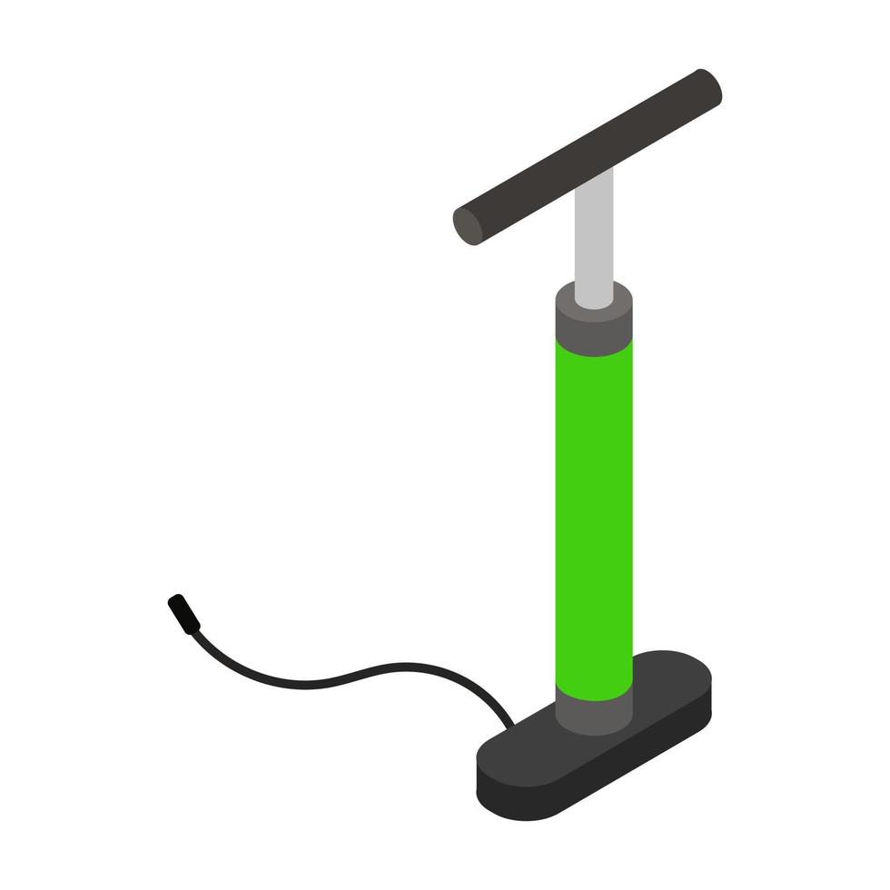 Isometric bicycle pump on a white background vector