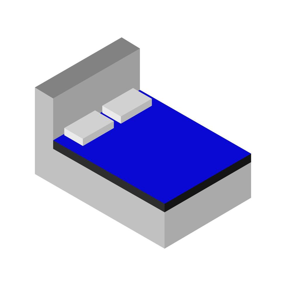 cama isométrica sobre un fondo blanco vector