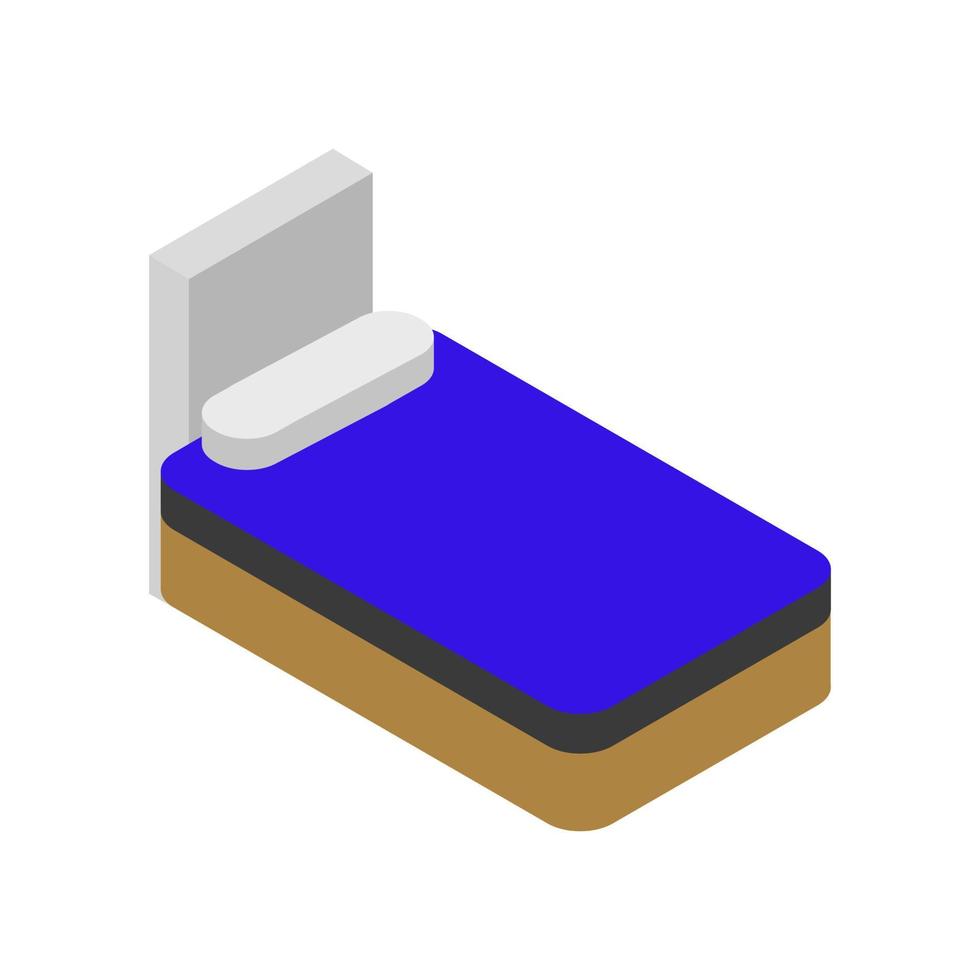Isometric bed on a white background vector