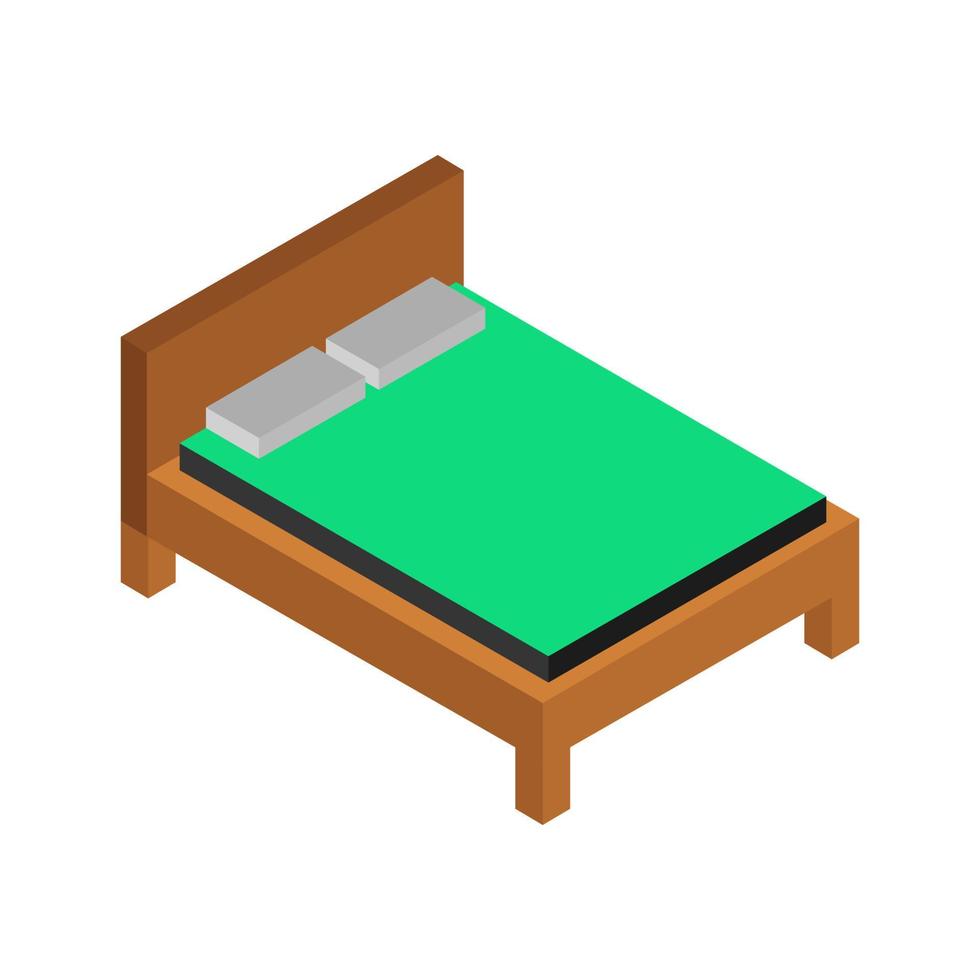 cama isométrica sobre un fondo blanco vector