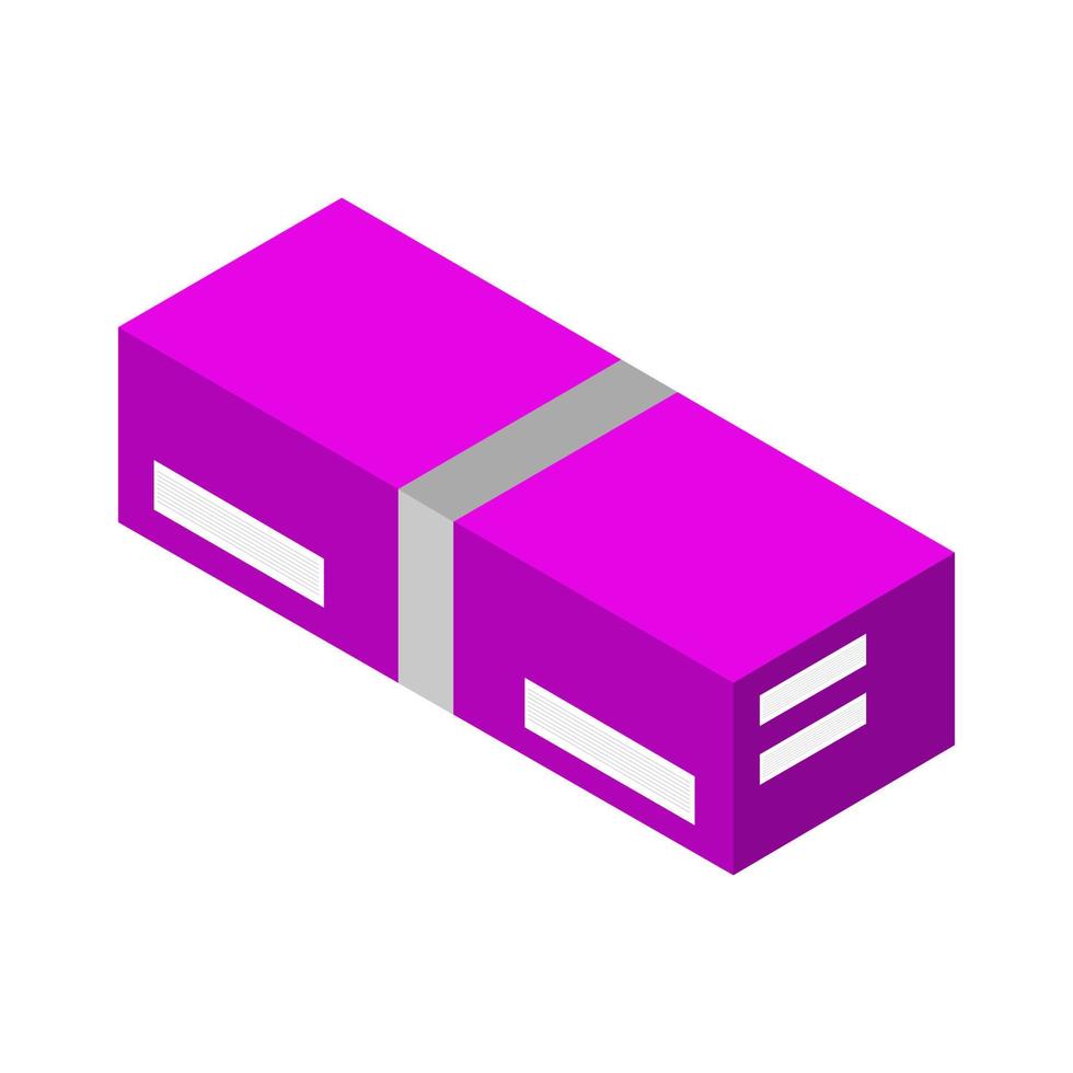 Isometric box on white background vector