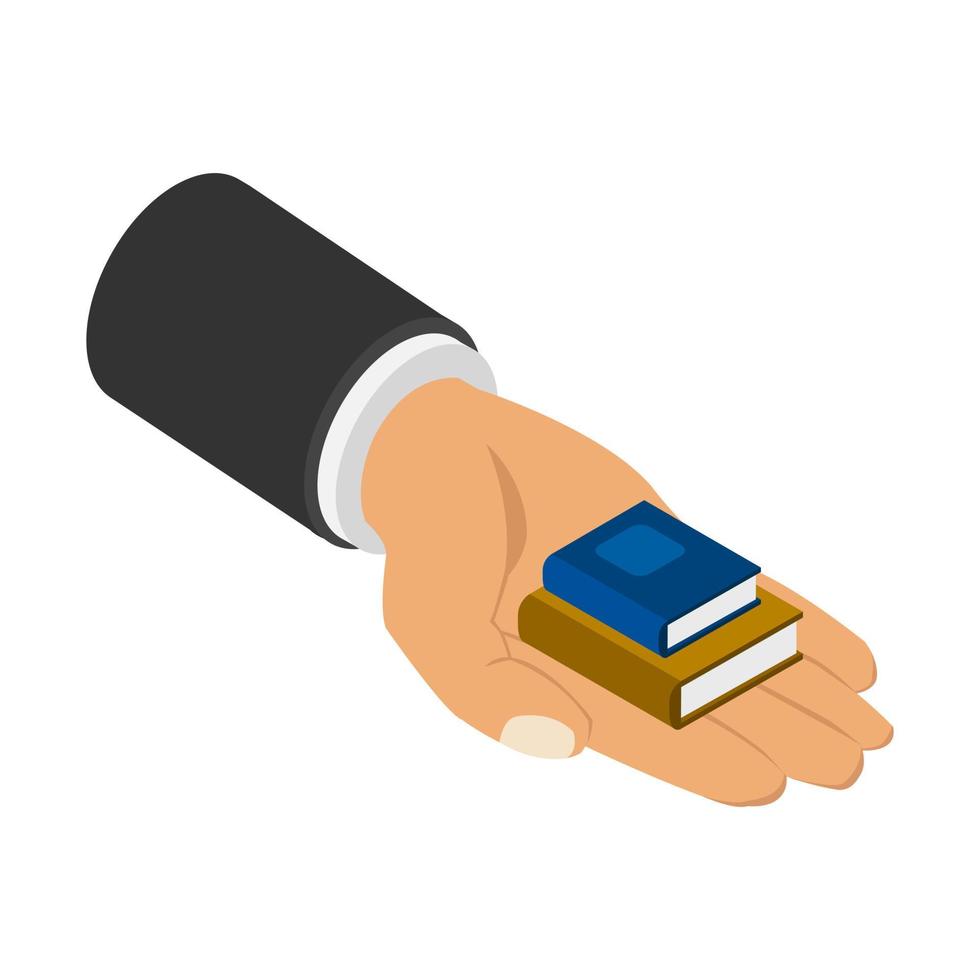 Book in hand isometric vector