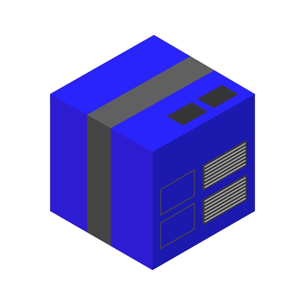 caja isométrica sobre fondo blanco vector