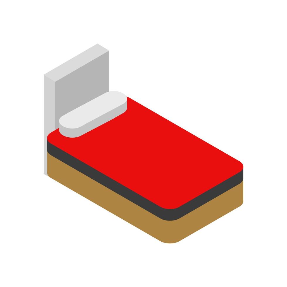 Isometric bed on a white background vector