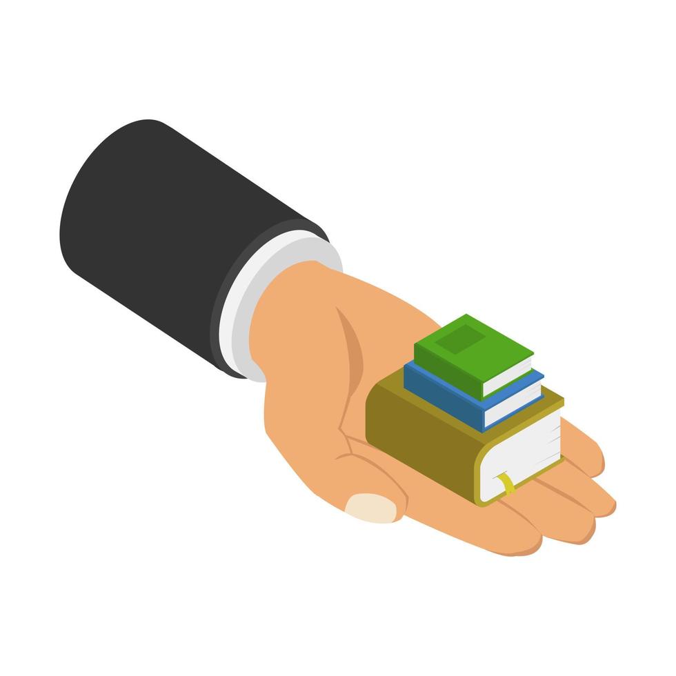 Book in hand isometric vector