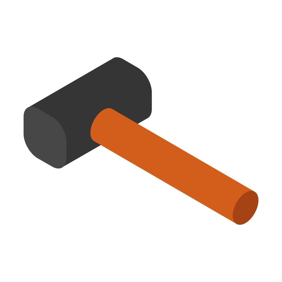 Isometric hammer on a white background vector