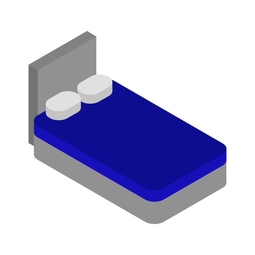 cama isométrica sobre un fondo blanco vector