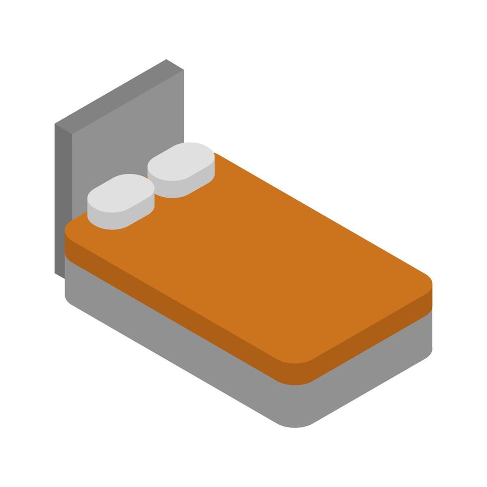 cama isométrica sobre un fondo blanco vector