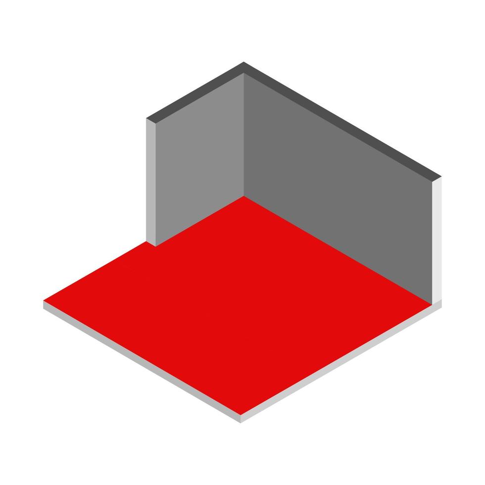 Isometric empty room on white background vector