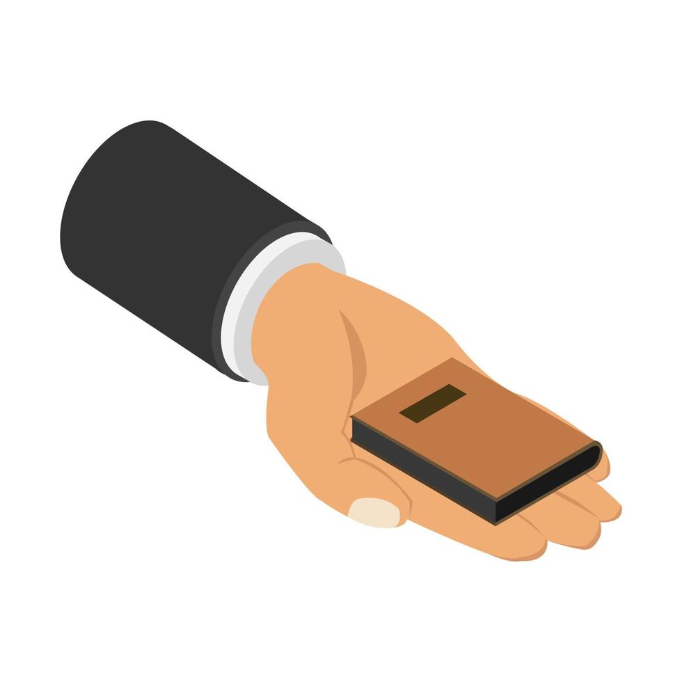 Book in hand isometric vector