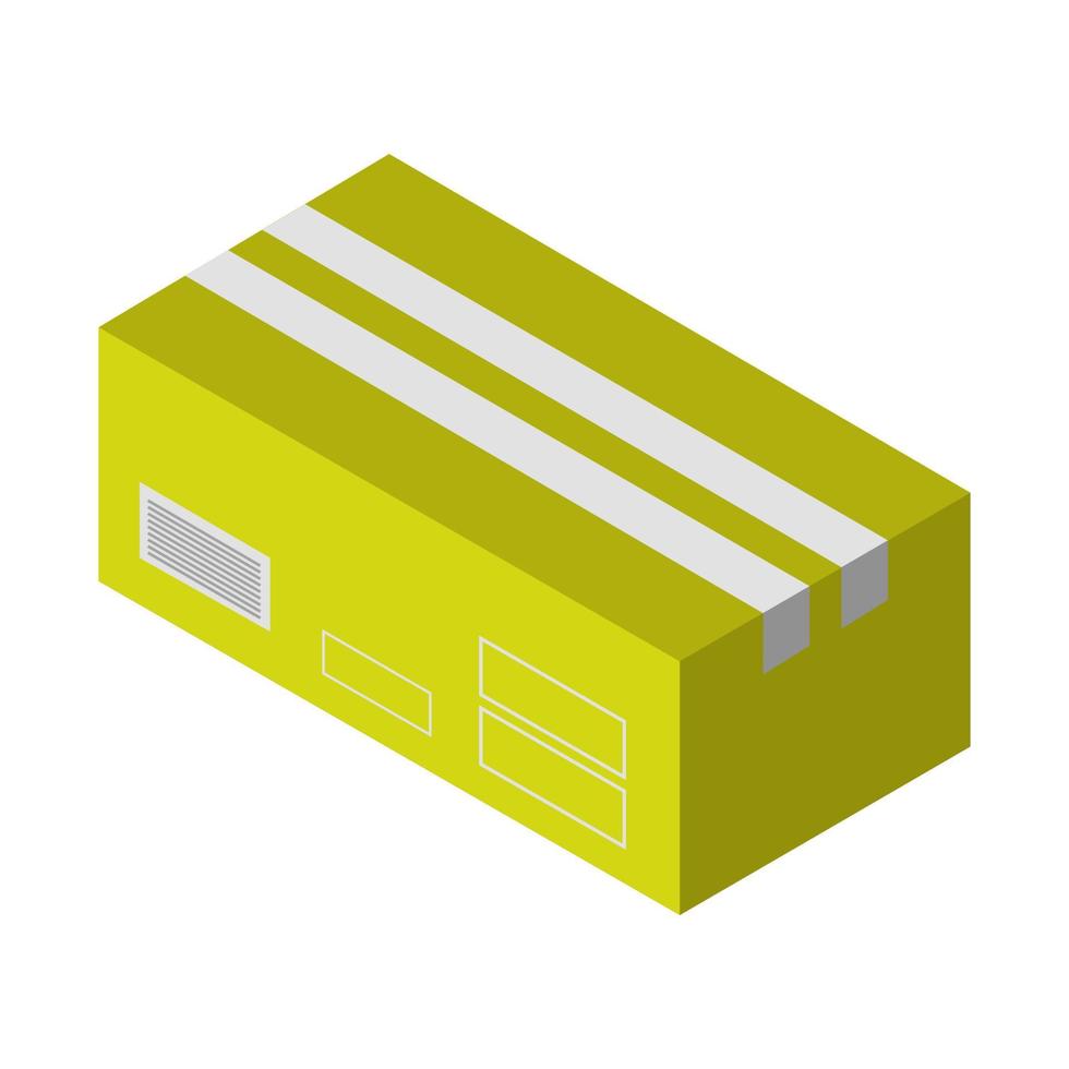 caja isométrica sobre fondo blanco vector