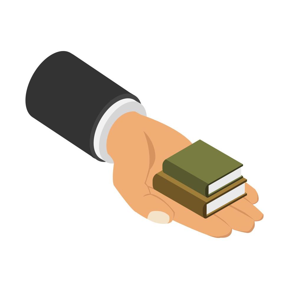 Book in hand isometric vector