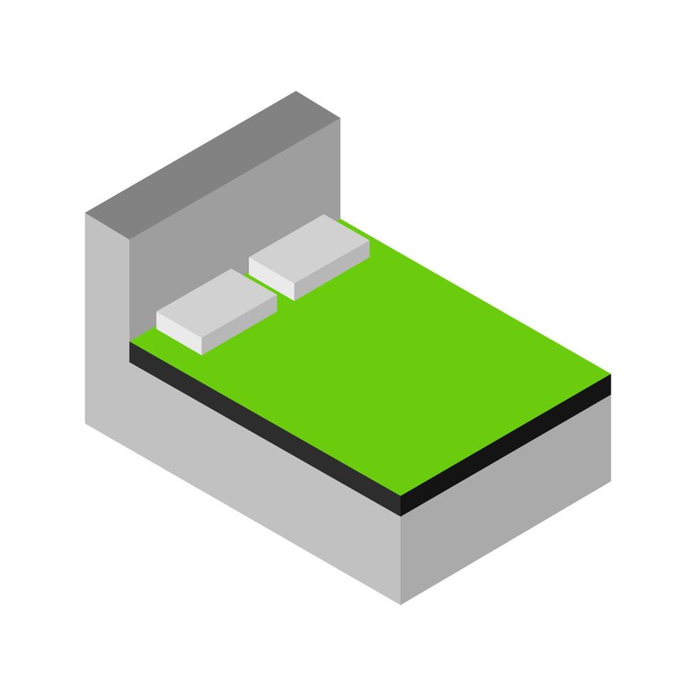 Isometric bed on a white background vector