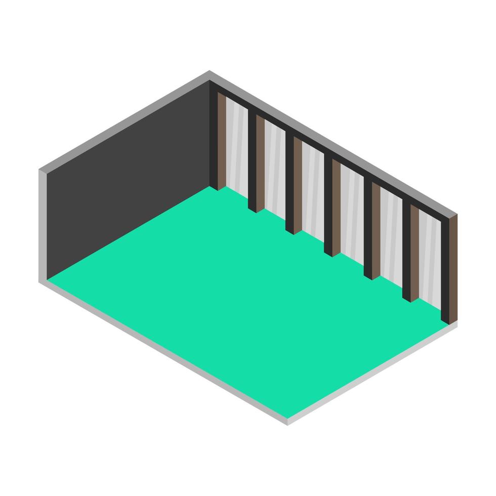 Isometric empty room on white background vector
