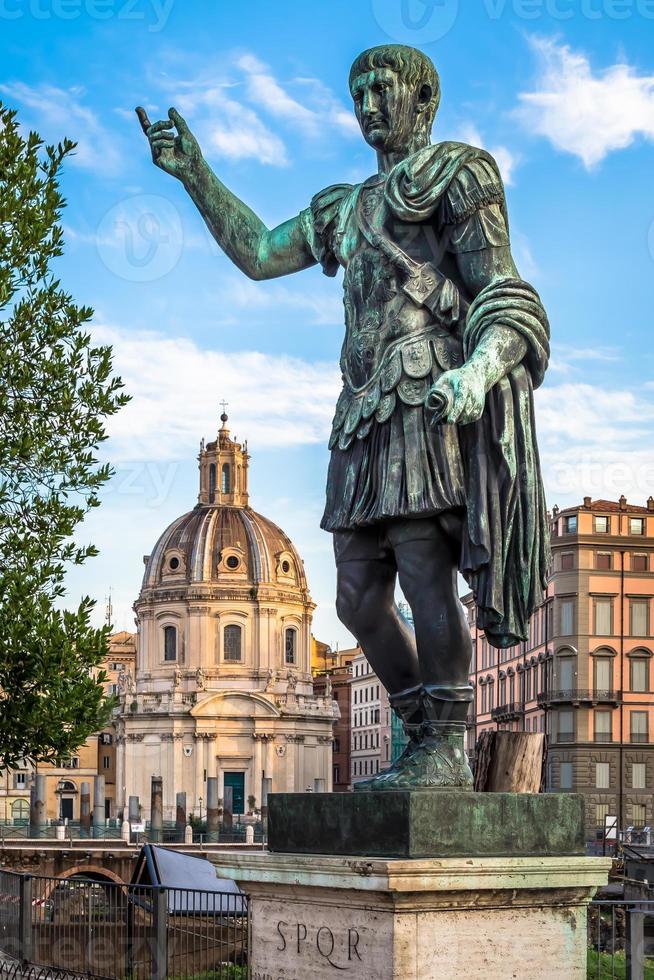 Statue of Caesar Emperor in Rome, Italy. Ancient  role model of Leadeship and Authority . photo