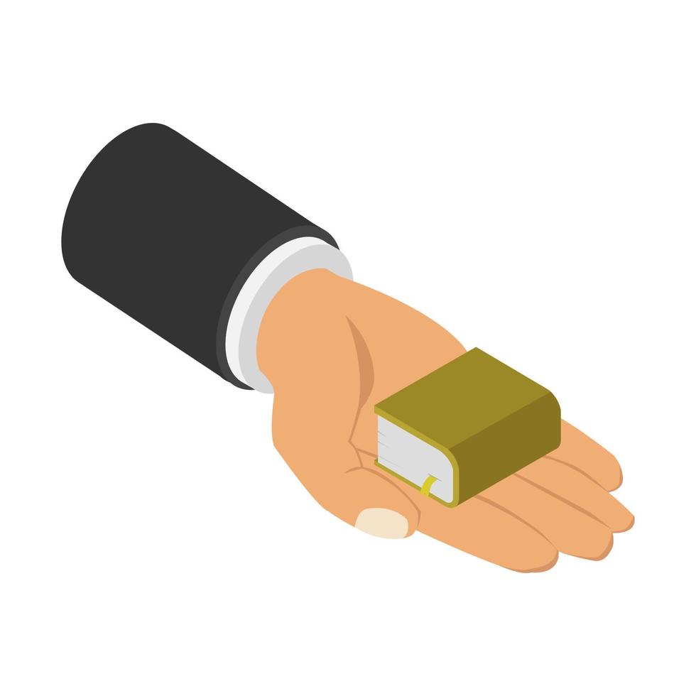 Book in hand isometric vector