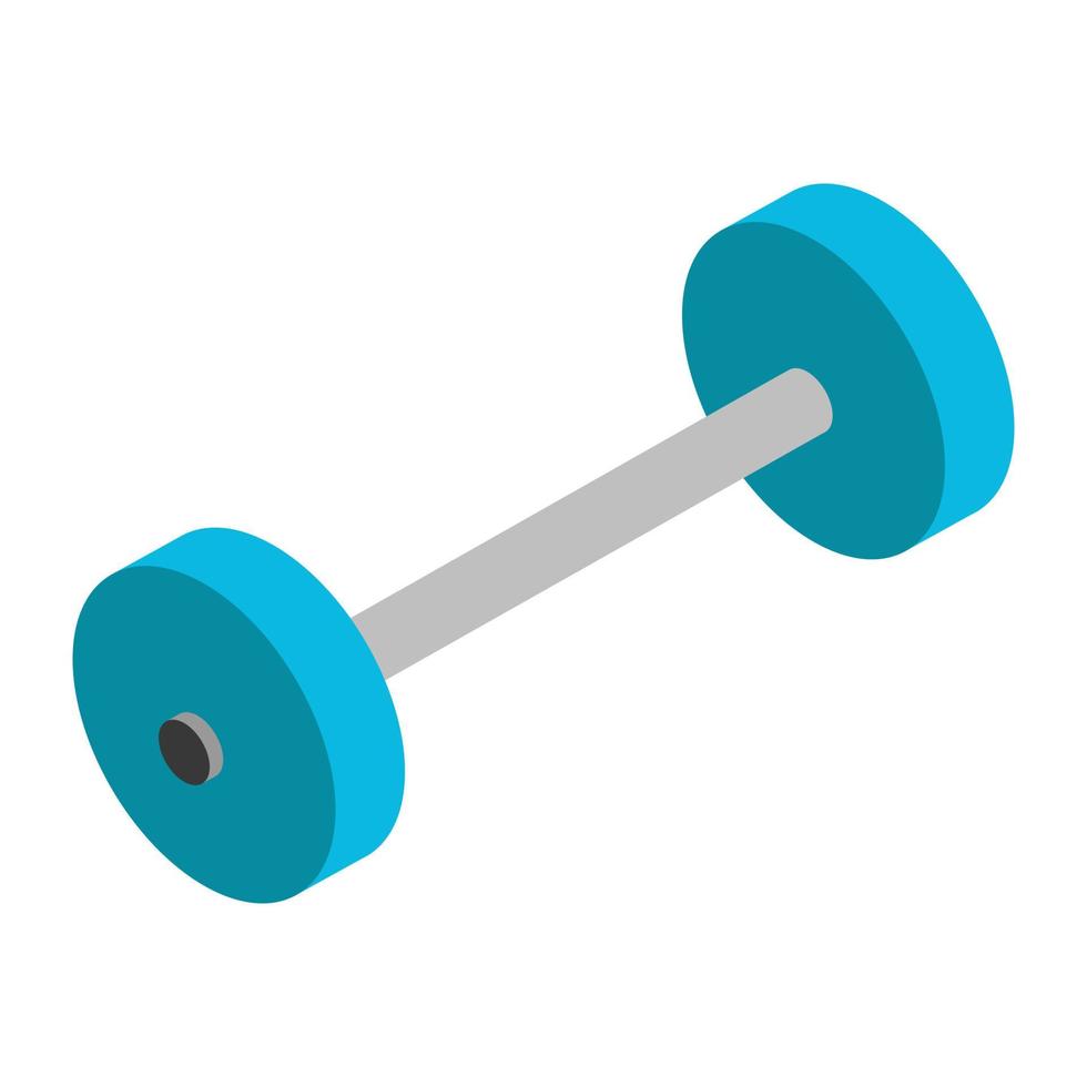 Isometric gym weight on white background vector