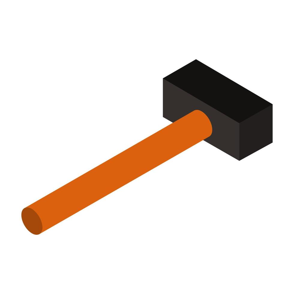 Isometric hammer on a white background vector