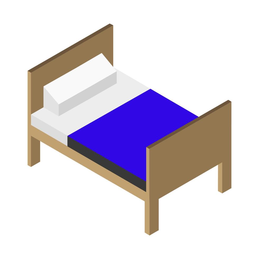 cama isométrica sobre un fondo blanco vector