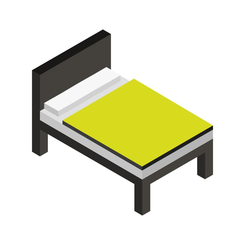 cama isométrica sobre un fondo blanco vector