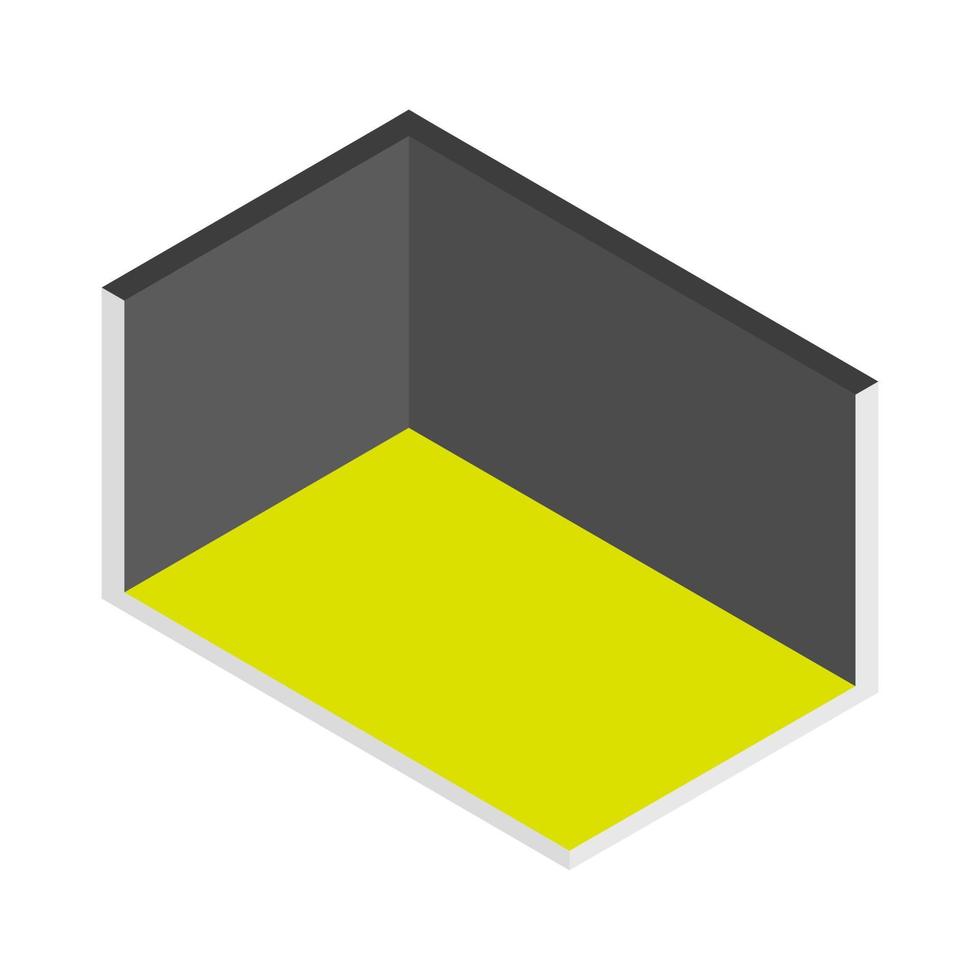 Isometric empty room on white background vector