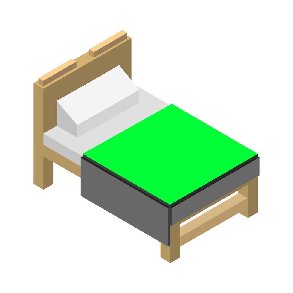 cama isométrica sobre un fondo blanco vector