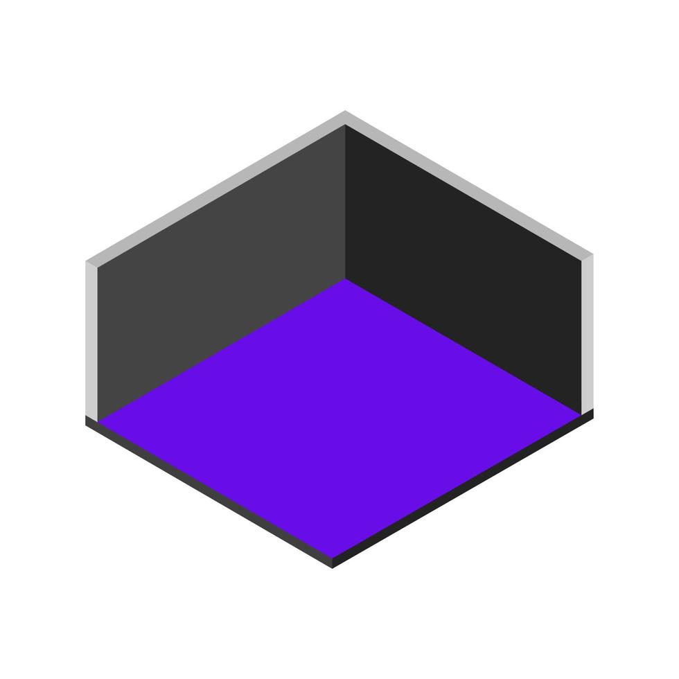 Isometric empty room on white background vector