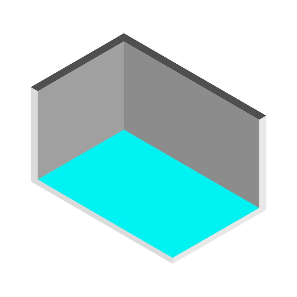 Isometric empty room on white background vector